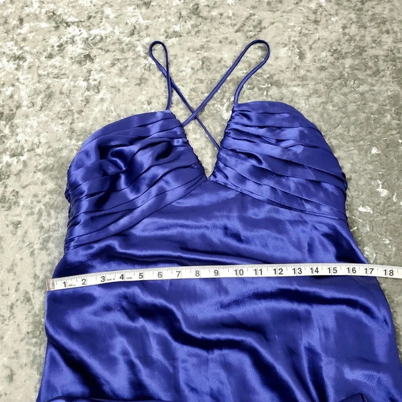 A.B.S. by Allen Schwartz Purple Satin Maxi Formal Dress - Picture 4 of 9